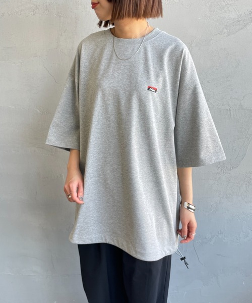 tシャツ 「NANGA/ナンガ」 別注 ワンポイントロゴ刺繍 ルーズフィットドローコードTシャツ レディース メンズ NANGA tシャツ 「NANGA/ナンガ」 別注 ワンポイントロゴ刺繍