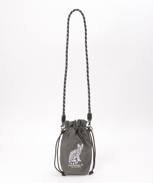 ABONNE [配送/関税込み] LUNE STRING BAG_STRIPE ATTACHABLE STRAP ブラック×ブラックロゴ - BAGGU Japan