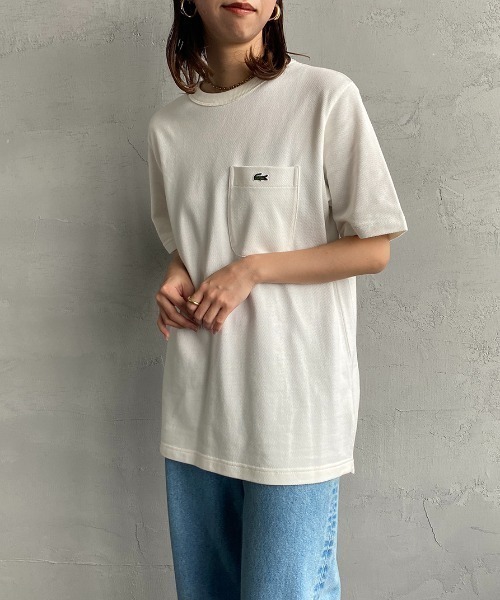 tシャツ 「LACOSTE/ラコステ」 ワンポイントロゴ 鹿の子ポケットTシャツ レディース メンズ LACOSTE/ラコステ] ワンポイントロゴ 鹿の子ポケットTシャツ（T