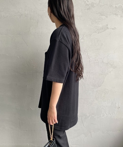 LACOSTE（ラコステ）の「[LACOSTE/ラコステ] ワンポイントロゴ 鹿の子ポケットTシャツ（Tシャツ/カットソー・レディース・ブラック/ホワイト/ピンク・2/3/4/5）」の20枚目の写真