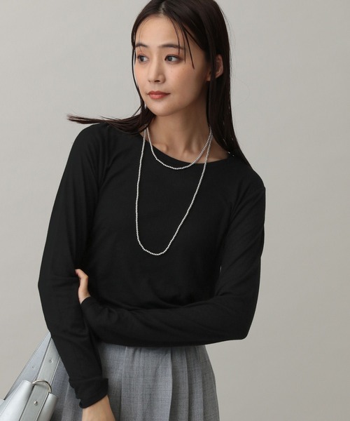 GLOBAL WORK(グローバルワーク)の「MATINEE LINE/シアータンクレイヤードプルオーバー/288778(Tシャツ/カットソー・レディース・アイボリー/チャコール/ブラック・MEDIUM/LARGE)」の2枚目の写真
