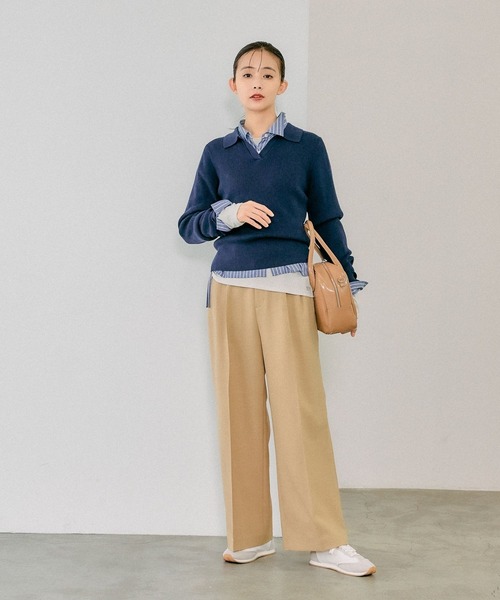 GLOBAL WORK(グローバルワーク)の「MATINEE LINE/シアータンクレイヤードプルオーバー/288778(Tシャツ/カットソー・レディース・アイボリー/チャコール/ブラック・MEDIUM/LARGE)」の5枚目の写真