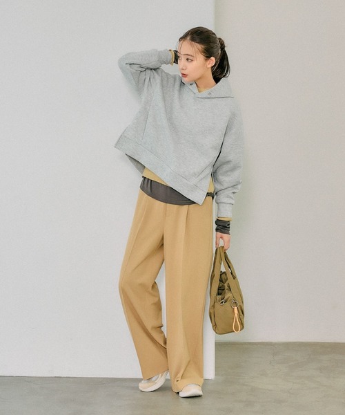 GLOBAL WORK(グローバルワーク)の「MATINEE LINE/シアータンクレイヤードプルオーバー/288778(Tシャツ/カットソー・レディース・アイボリー/チャコール/ブラック・MEDIUM/LARGE)」の21枚目の写真