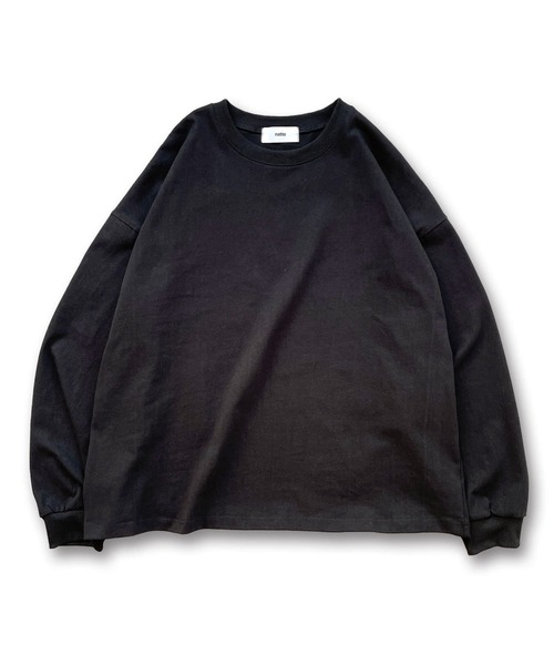 natto(ナット)の「【ユニセックスアイテム】loose silhouette heavy weight long sleeve / ルーズシルエットヘビーウェイトロングスリーブ(Tシャツ/カットソー・メンズ・アイボリー/ブラック・FREE)」の2枚目の写真