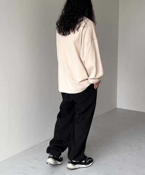 natto(ナット)の「【ユニセックスアイテム】loose silhouette heavy weight long sleeve / ルーズシルエットヘビーウェイトロングスリーブ(Tシャツ/カットソー・メンズ・アイボリー/ブラック・FREE)」の10枚目の写真