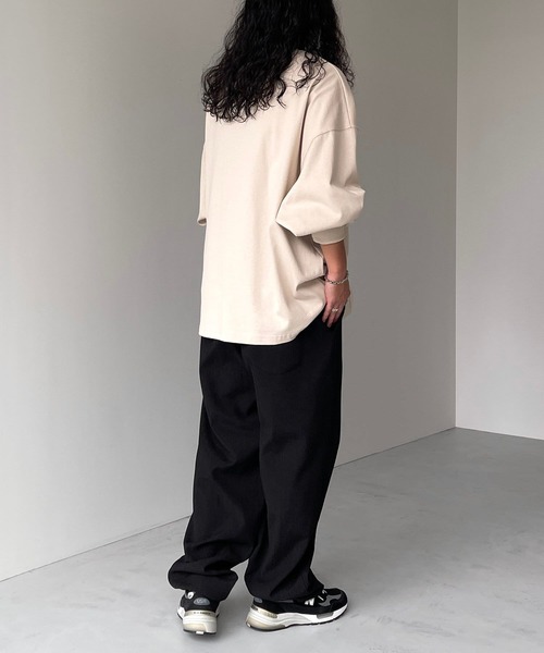 natto(ナット)の「【ユニセックスアイテム】loose silhouette heavy weight long sleeve / ルーズシルエットヘビーウェイトロングスリーブ(Tシャツ/カットソー・メンズ・アイボリー/ブラック・FREE)」の14枚目の写真