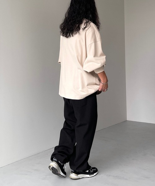 natto(ナット)の「【ユニセックスアイテム】loose silhouette heavy weight long sleeve / ルーズシルエットヘビーウェイトロングスリーブ(Tシャツ/カットソー・メンズ・アイボリー/ブラック・FREE)」の15枚目の写真
