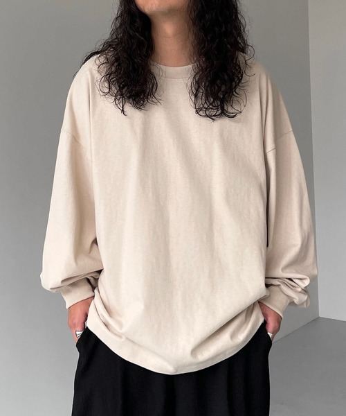 natto(ナット)の「【ユニセックスアイテム】loose silhouette heavy weight long sleeve / ルーズシルエットヘビーウェイトロングスリーブ(Tシャツ/カットソー・メンズ・アイボリー/ブラック・FREE)」の16枚目の写真