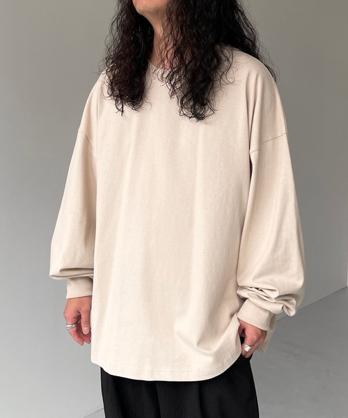 natto(ナット)の「【ユニセックスアイテム】loose silhouette heavy weight long sleeve / ルーズシルエットヘビーウェイトロングスリーブ(Tシャツ/カットソー・メンズ・アイボリー/ブラック・FREE)」の17枚目の写真