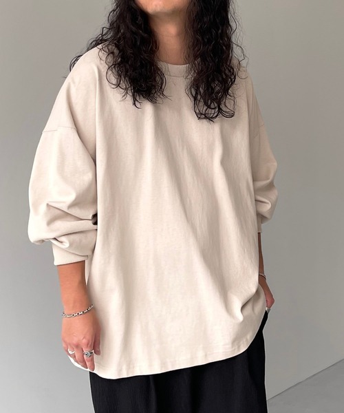 natto(ナット)の「【ユニセックスアイテム】loose silhouette heavy weight long sleeve / ルーズシルエットヘビーウェイトロングスリーブ(Tシャツ/カットソー・メンズ・アイボリー/ブラック・FREE)」の18枚目の写真