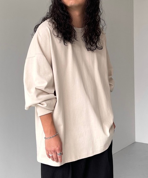 natto(ナット)の「【ユニセックスアイテム】loose silhouette heavy weight long sleeve / ルーズシルエットヘビーウェイトロングスリーブ(Tシャツ/カットソー・メンズ・アイボリー/ブラック・FREE)」の19枚目の写真