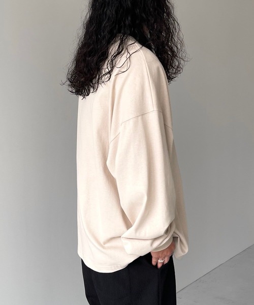 natto(ナット)の「【ユニセックスアイテム】loose silhouette heavy weight long sleeve / ルーズシルエットヘビーウェイトロングスリーブ(Tシャツ/カットソー・メンズ・アイボリー/ブラック・FREE)」の21枚目の写真