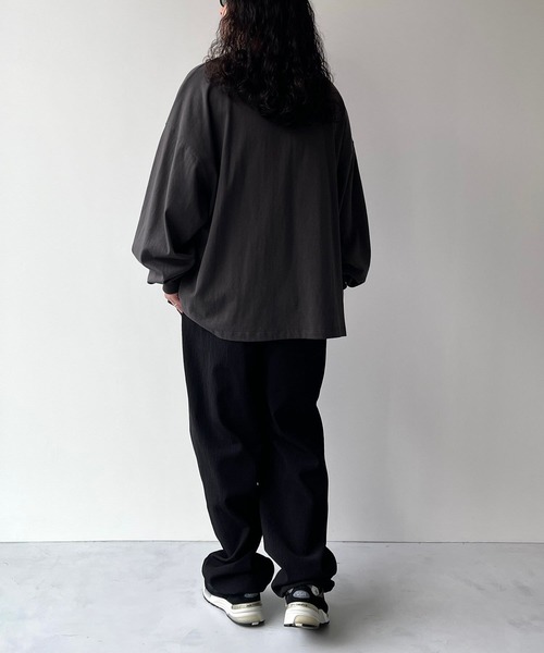 natto ルーズシルエット ヘビーウェイト ロングスリーブ / ブラック loose silhouette heavy weight long sleeve / black（ルーズ