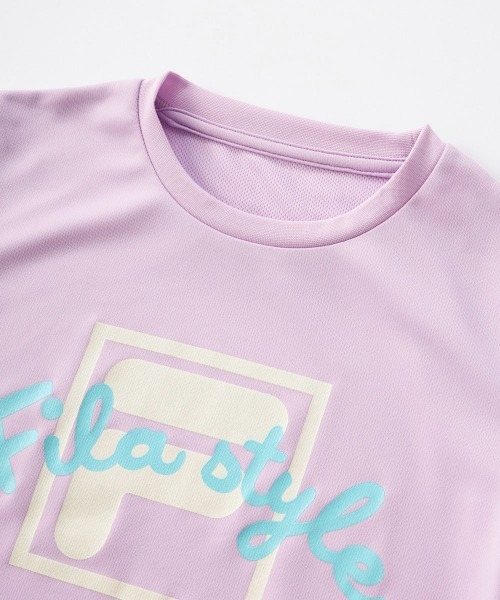 FILA（フィラ）の「手書き風ロゴドライ素材Tシャツ（Tシャツ/カットソー・キッズ・ラベンダー/ミント・130/140/150/160）」の7枚目の写真