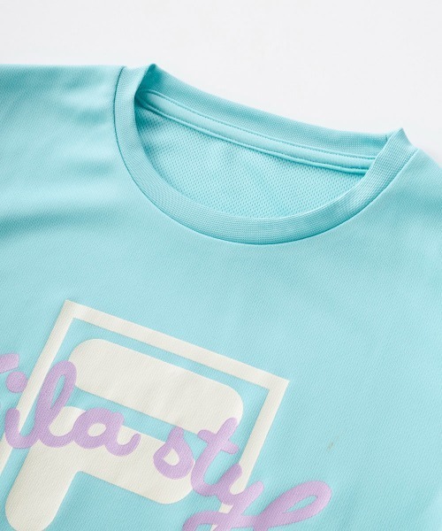 FILA（フィラ）の「手書き風ロゴドライ素材Tシャツ（Tシャツ/カットソー・キッズ・ラベンダー/ミント・130/140/150/160）」の5枚目の写真