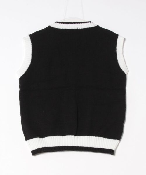 Mayree（メイリー）の「【Mayree】Vネック バイカラーデザインリボン風デザイン ニットベスト（ニット/セーター・レディース・ブラック・FREE）」の5枚目の写真