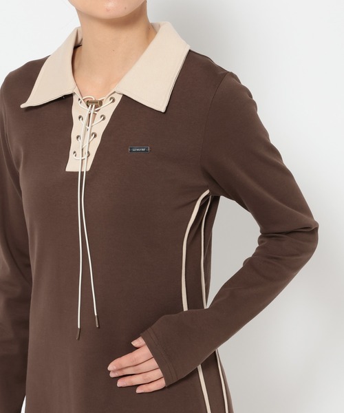 3.3 Field Trip （3.3フィールドトリップ）の「3.3 Field Trip／ラインスリムワンピース（ワンピース・レディース・ブラウン・FREE）」の9枚目の写真