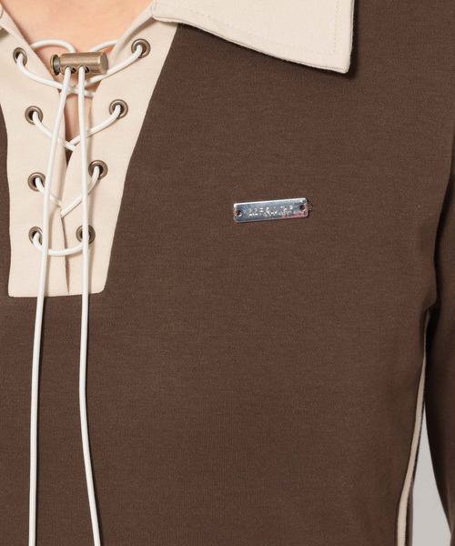 3.3 Field Trip （3.3フィールドトリップ）の「3.3 Field Trip／ラインスリムワンピース（ワンピース・レディース・ブラウン・FREE）」の7枚目の写真