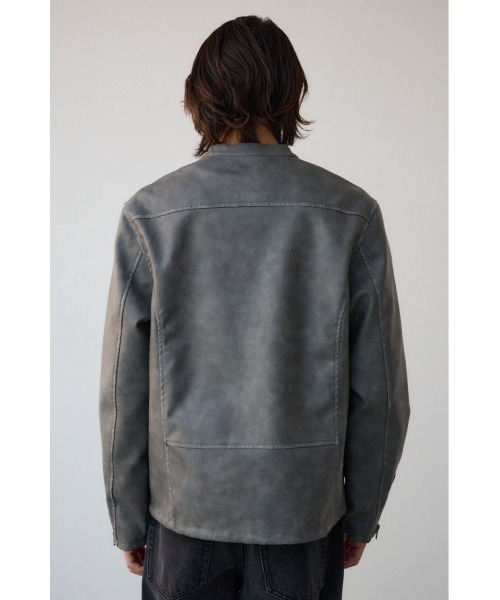 AZUL by moussy（アズールバイマウジー）の「ヴィンテージフェイクレザーライダースブルゾン（ブルゾン・メンズ・グレー/ブラック・MEDIUM/LARGE）」の19枚目の写真