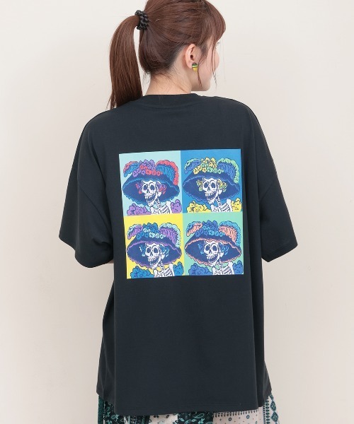 チチカカ（チチカカ）の「カラベラタイルＴシャツ【ユニセックス】（Tシャツ/カットソー・レディース・オフホワイト/ブラック・FREE）」の2枚目の写真