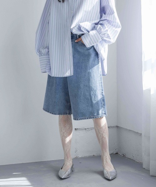 LOWRYS FARM（ローリーズファーム）の「デニムハーフパンツ  289806（デニムパンツ・レディース・ブルー/ブラウン/ブラック/ブラック系その他・LARGE/MEDIUM）」の7枚目の写真