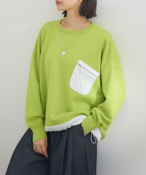 KATHARINE ROSS（キャサリンロス）の「【KATHARINE ROSS】ポケットデザインプルオーバー（Tシャツ/カットソー・レディース・イエロー/アイボリー・MEDIUM）」の2枚目の写真