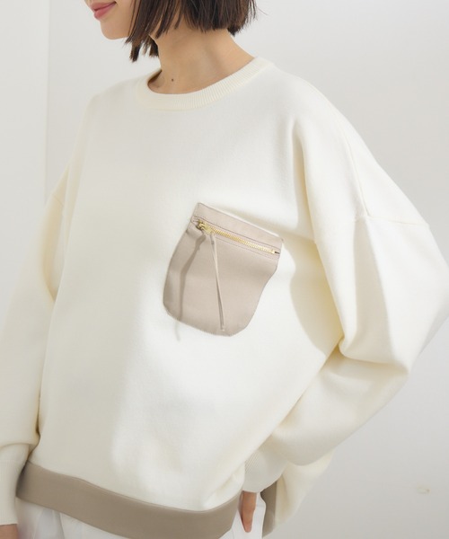 KATHARINE ROSS（キャサリンロス）の「【KATHARINE ROSS】ポケットデザインプルオーバー（Tシャツ/カットソー・レディース・イエロー/アイボリー・MEDIUM）」の3枚目の写真