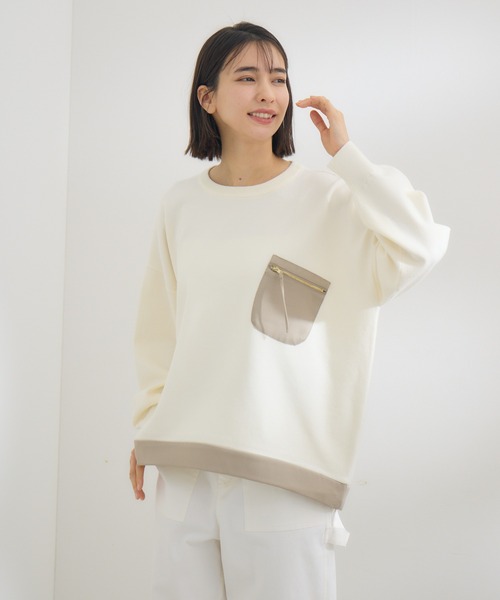 KATHARINE ROSS（キャサリンロス）の「【KATHARINE ROSS】ポケットデザインプルオーバー（Tシャツ/カットソー・レディース・イエロー/アイボリー・MEDIUM）」の4枚目の写真