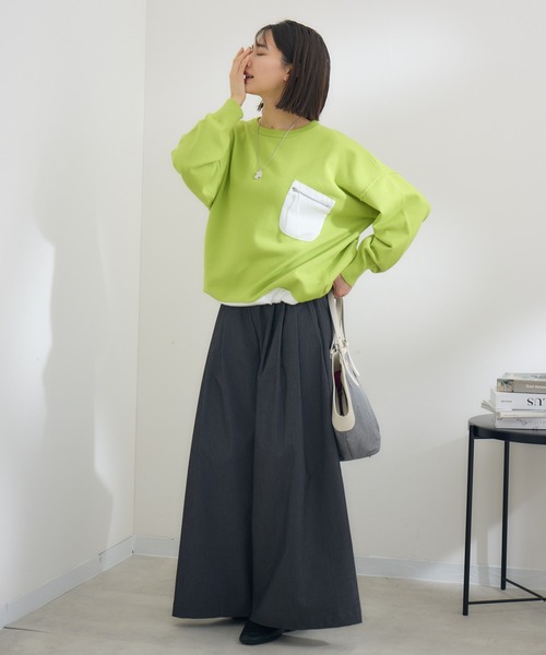 KATHARINE ROSS（キャサリンロス）の「【KATHARINE ROSS】ポケットデザインプルオーバー（Tシャツ/カットソー・レディース・イエロー/アイボリー・MEDIUM）」の9枚目の写真