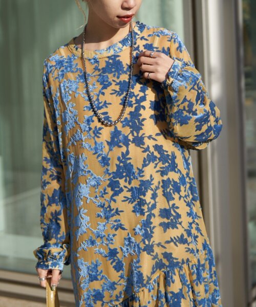 11/9限定⭐︎CIAOPANIC ⭐︎新品⭐︎ベロアフラワーティアードワンピース 前後2WAY】ベロアフラワーティアードワンピース（ワンピース