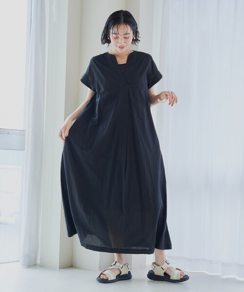 coen（コーエン）の「MARKET（マーケット）スキッパー ワンピース（ワンピース・レディース・その他1/その他2/ブラック/ピンク・M/L）」の7枚目の写真