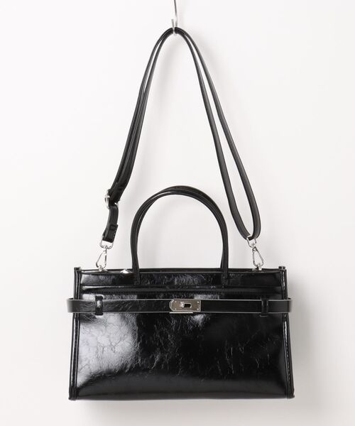 m.f.editorial(エムエフエディトリアル)の「【2WAY】ビットデザインハンドバッグ(ハンドバッグ・レディース・アイボリー/ブラック・FREE)」の7枚目の写真