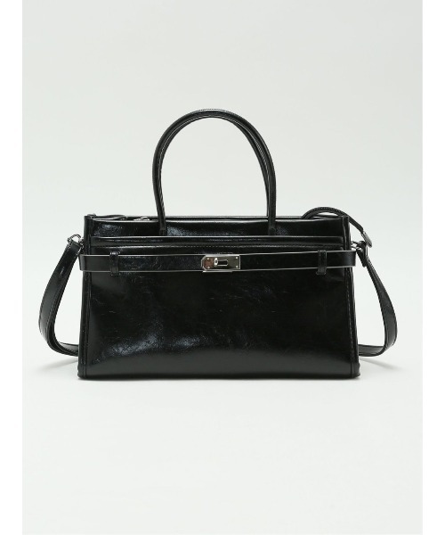 m.f.editorial(エムエフエディトリアル)の「【2WAY】ビットデザインハンドバッグ(ハンドバッグ・レディース・アイボリー/ブラック・FREE)」の8枚目の写真