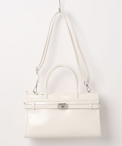 m.f.editorial(エムエフエディトリアル)の「【2WAY】ビットデザインハンドバッグ(ハンドバッグ・レディース・アイボリー/ブラック・FREE)」の18枚目の写真