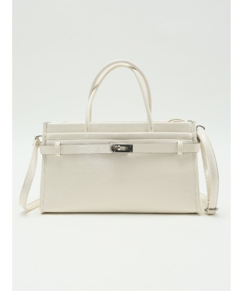 m.f.editorial(エムエフエディトリアル)の「【2WAY】ビットデザインハンドバッグ(ハンドバッグ・レディース・アイボリー/ブラック・FREE)」の19枚目の写真