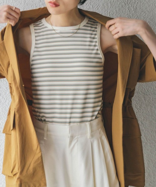 KBF（ケイビーエフ）の「クロップドタンクトップ（タンクトップ・レディース・ホワイト系その他/チャコールグレー/オートミール/ブラウン系その他・ONE）」の5枚目の写真