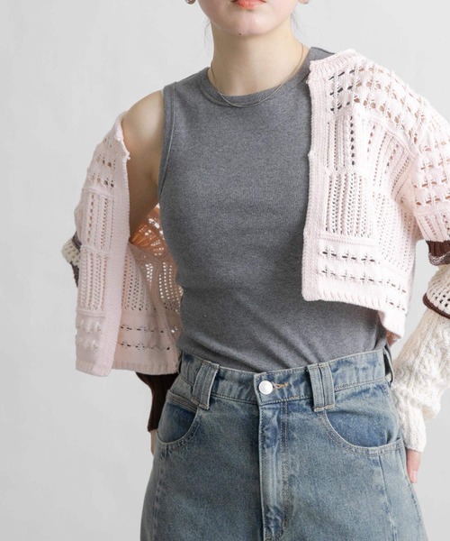 KBF（ケイビーエフ）の「クロップドタンクトップ（タンクトップ・レディース・ホワイト系その他/チャコールグレー/オートミール/ブラウン系その他・ONE）」の16枚目の写真