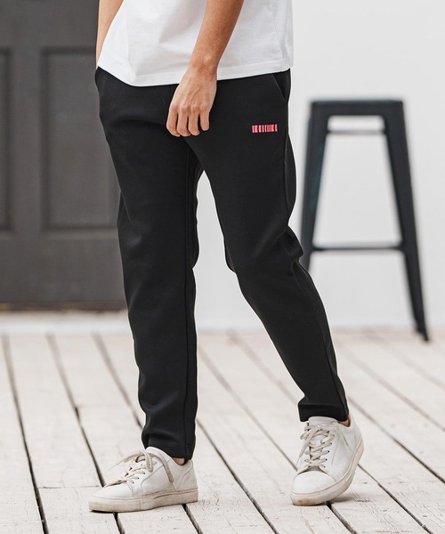 felkod(フィルコッド)の「mp13323- Embroidery Cardboard Knit Pants ダンボールニットパンツ(スウェットパンツ・メンズ・ブラック×ホワイト/ブラック×ピンク/ヘザーグレー・S/XL/L/M)」の2枚目の写真
