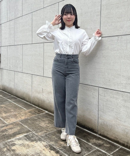 F i.n.t（フィント）の「レースピンタック使いブラウス/ fint　フィント（シャツ/ブラウス・レディース・ライトベージュ/オフホワイト・FREE）」の4枚目の写真