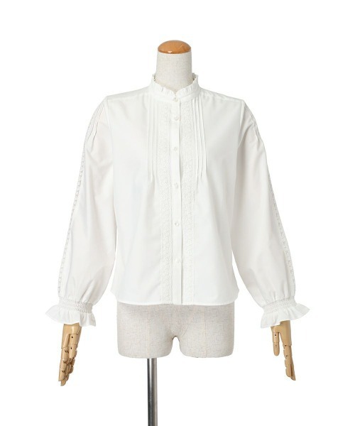 F i.n.t（フィント）の「レースピンタック使いブラウス/ fint　フィント（シャツ/ブラウス・レディース・ライトベージュ/オフホワイト・FREE）」の12枚目の写真