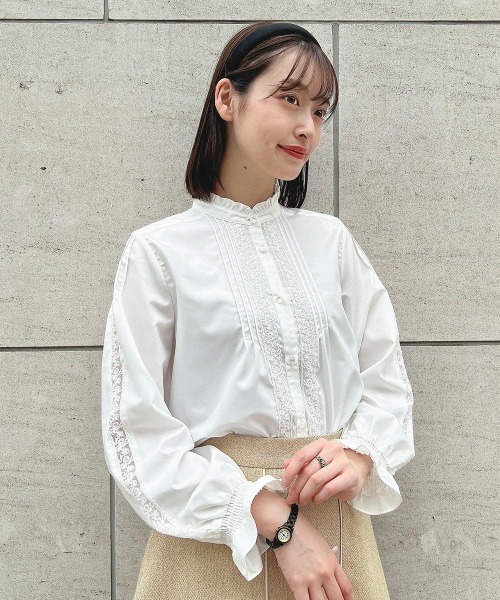 F i.n.t（フィント）の「レースピンタック使いブラウス/ fint　フィント（シャツ/ブラウス・レディース・ライトベージュ/オフホワイト・FREE）」の22枚目の写真