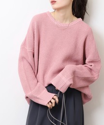 コットンラーベン編みビッグニット