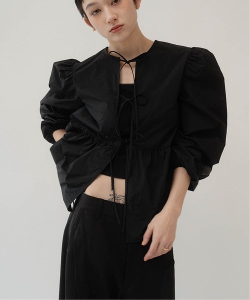 Knuth Marf(クヌースマーフ)の「2way ribbon lady blouse(シャツ/ブラウス・レディース・ブラック/ホワイト・FREE)」の4枚目の写真
