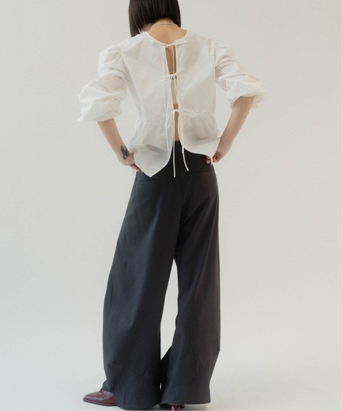 Knuth Marf(クヌースマーフ)の「2way ribbon lady blouse(シャツ/ブラウス・レディース・ブラック/ホワイト・FREE)」の18枚目の写真