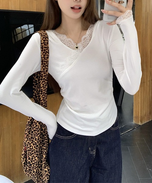 MEMECLE(メメクル)の「【 MEMECLE / メメクル 】レースフード付きTシャツ(Tシャツ/カットソー・レディース・ホワイト/グレー・L/S/M)」の13枚目の写真