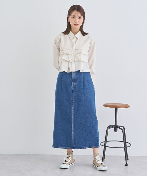 earth music&ecology(アースミュージックアンドエコロジー)の「ティアードショートシャツ(シャツ/ブラウス・レディース・ベージュ系その他2/オフホワイト/ブルー系その他7・FREE)」の10枚目の写真