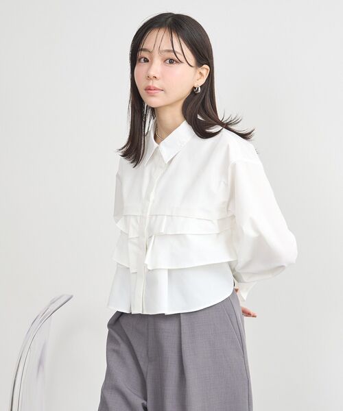 earth music&ecology(アースミュージックアンドエコロジー)の「ティアードショートシャツ(シャツ/ブラウス・レディース・ベージュ系その他2/オフホワイト/ブルー系その他7・FREE)」の15枚目の写真