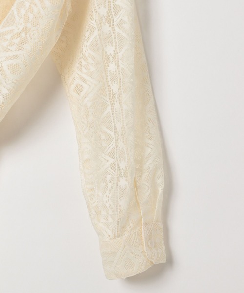 BAYFLOW（ベイフロー）の「ロングスリーブレースシャツ（シャツ/ブラウス・レディース・ブラック/サックスブルー/オフホワイト・FREE）」の10枚目の写真