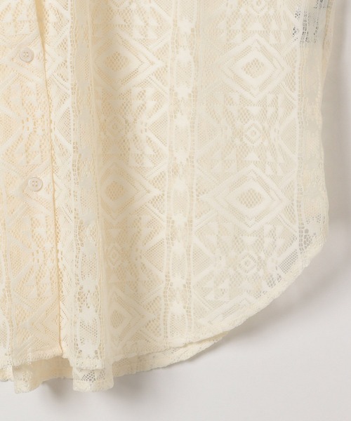 BAYFLOW（ベイフロー）の「ロングスリーブレースシャツ（シャツ/ブラウス・レディース・ブラック/サックスブルー/オフホワイト・FREE）」の11枚目の写真