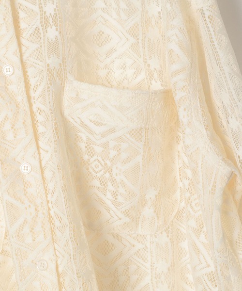 BAYFLOW（ベイフロー）の「ロングスリーブレースシャツ（シャツ/ブラウス・レディース・ブラック/サックスブルー/オフホワイト・FREE）」の12枚目の写真